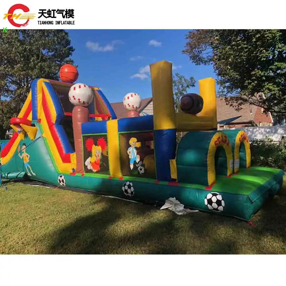Sea Ship 40ft Giant Inflatable Obstacle Course Sport Game Football Rugby Basketball 3 IN 1 Inflatable Obstacle Running Games