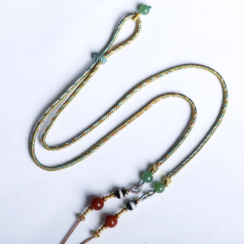 Handwoven Chinese Style Versatile Necklace Cord Sweater Chain Thangka Pendant New Chinese Lanyard Design Chain Gifts
