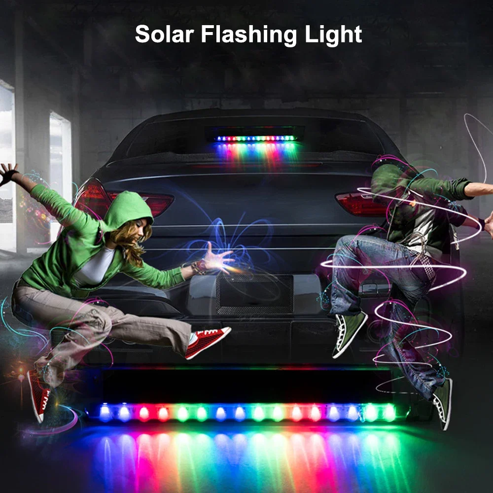 1Pcs Universal Alarm Warning Strobe Lamp Anti-Collision Car 16 LED Color Solar Burglar Alarm Warning Strobe Flash Light Car Part