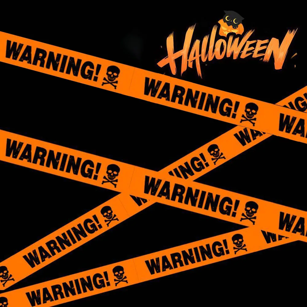 【セール中】ハロウィンデコレーションテープ、警告ライン、警告テープ標識、窓壁危険装飾小道具