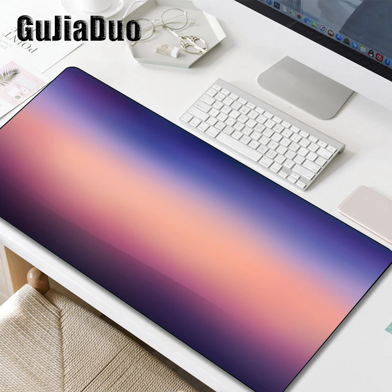 GuJiaDuo Mouse Pad warna gradien, bantalan Mouse seni warna gradien ukuran besar 800x300 untuk Hoom kantor tahan air antiselip minimalis