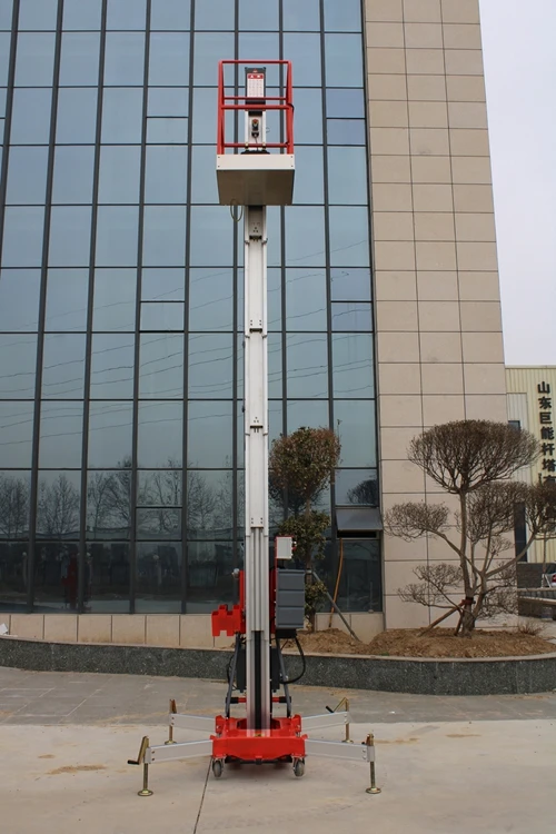 Tobeter H0.1-9 Single/Double Mast Column Work Platforms Electric Power Aluminum Alloy Construction 11.2m Max Height Lifting