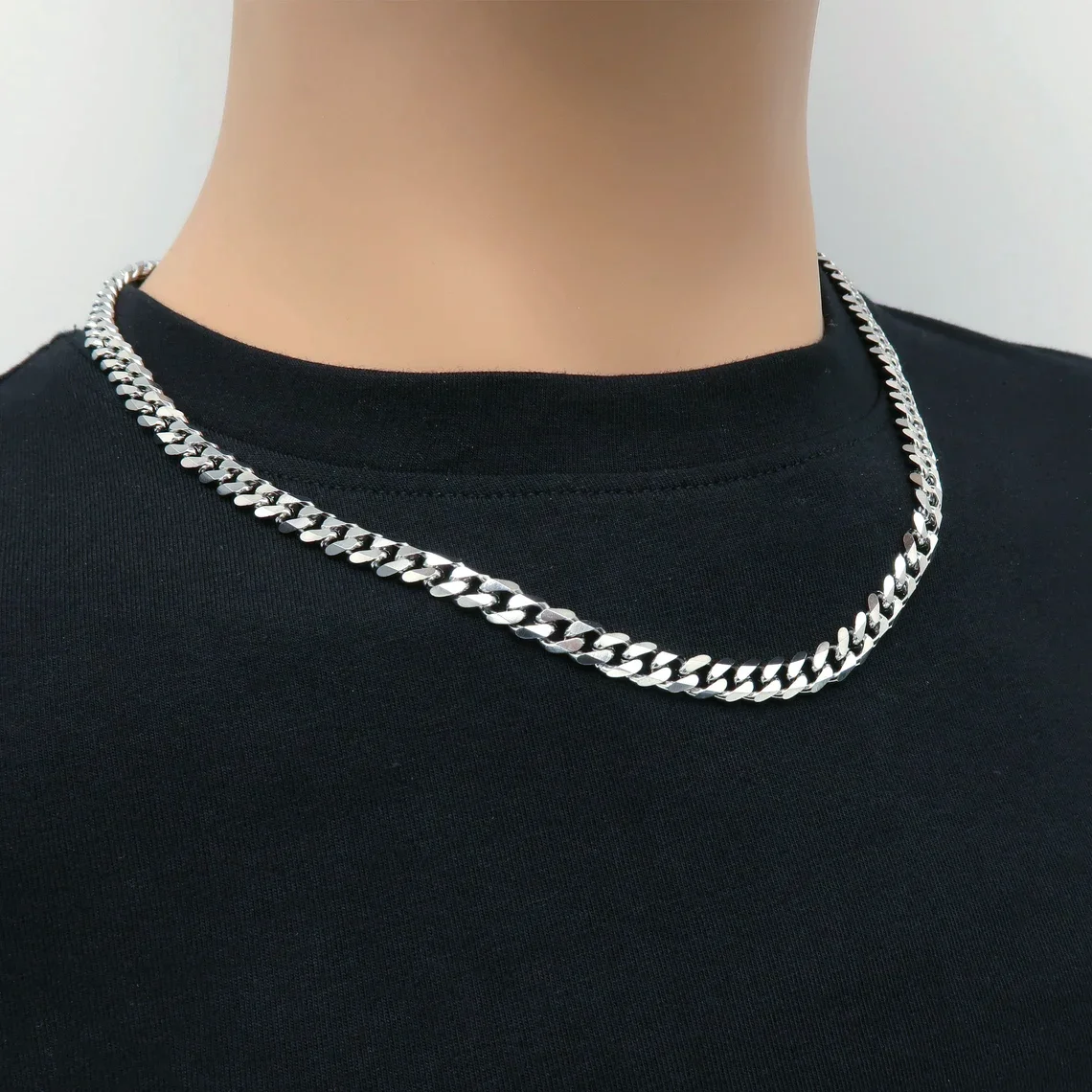 Hip Hop Cuban Chain Necklaces for Men Women Stainless Steel Figaro Box Rope Chain Chokers Men Jewelry Wholesale