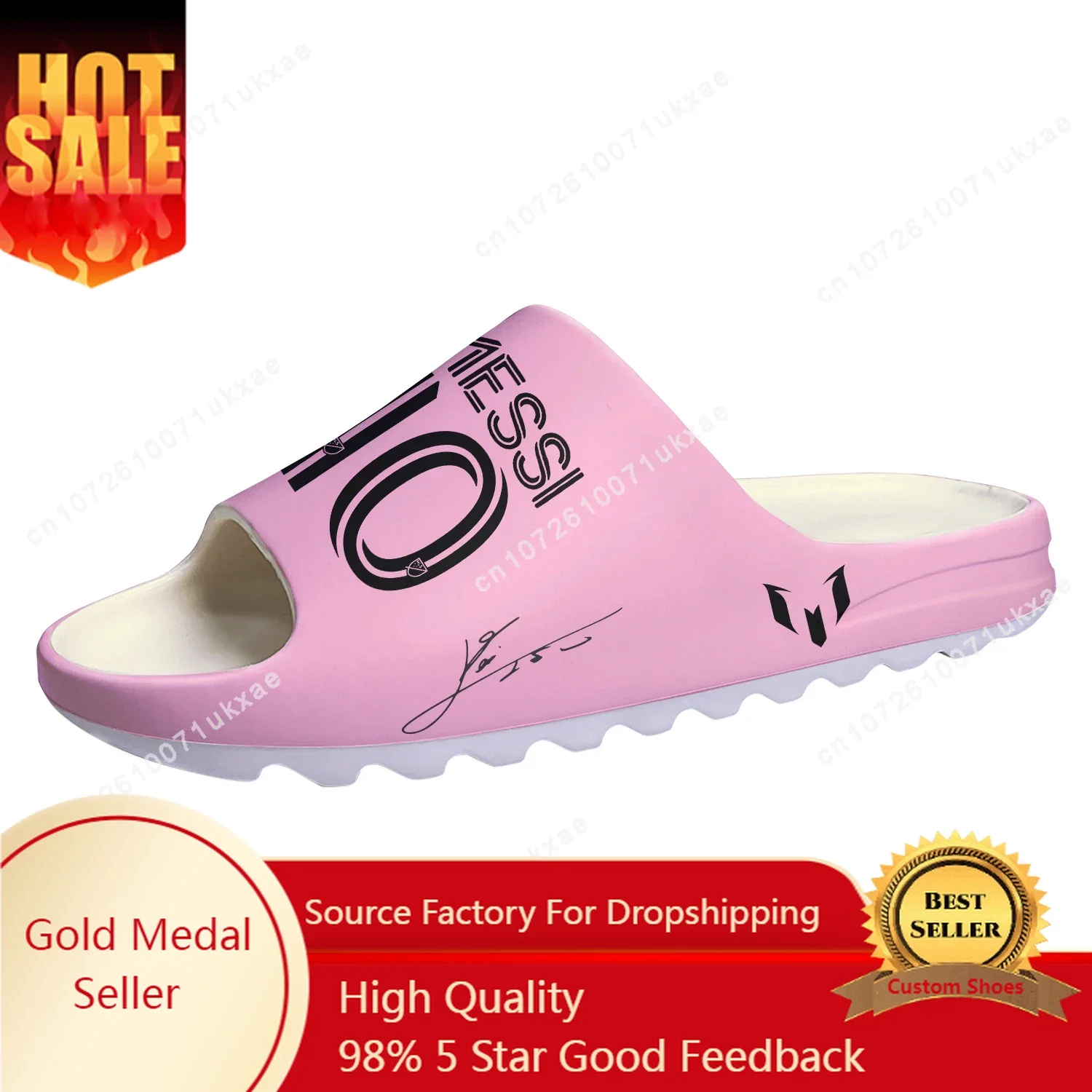 

M-Miami M-Messi 10 Logo Argentina Soft Sole Sllipers Home Clogs Customized Step On Water Shoes Mens Teenager Step in Sandals