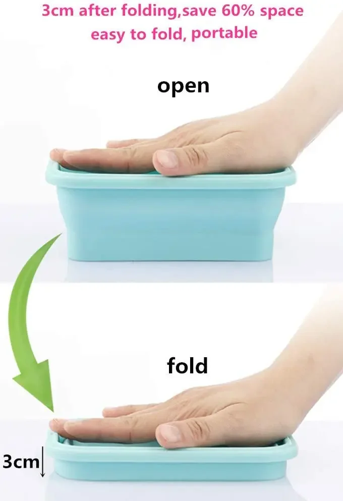 Silicone Folding Bento Box Collapsible Portable Lunch Box for Food Dinnerware Food Container Bowl Lunchbox Tableware storage box