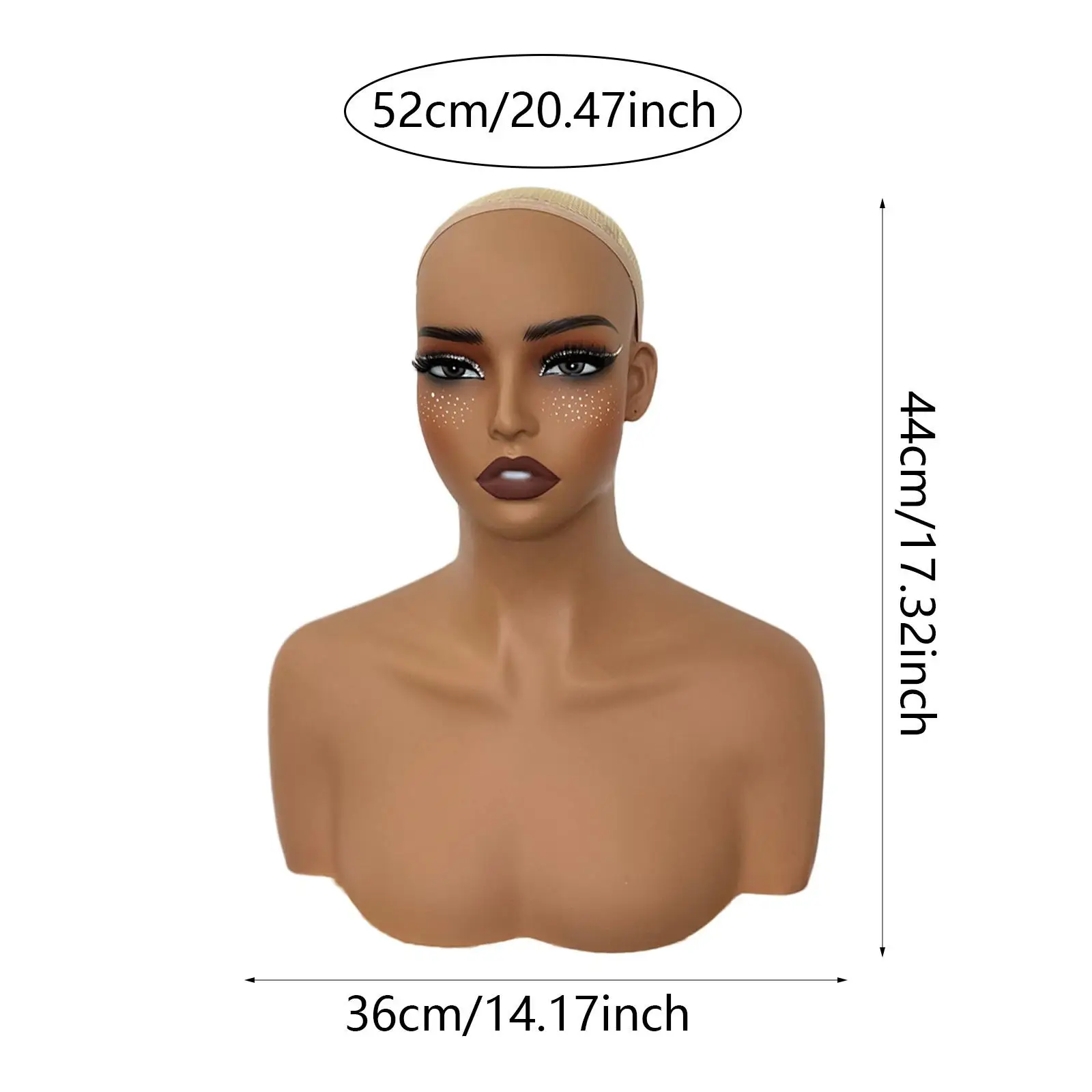 

Реалистичная голова манекена, парики, подставка для головы, портативный парик, укладка головы манекена с плечом для шляпы, очков, ожерелья, шарфа