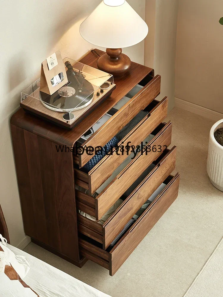 

FF North American black walnut chest of drawers, living room simple vertical cabinet, solid wood bedroom