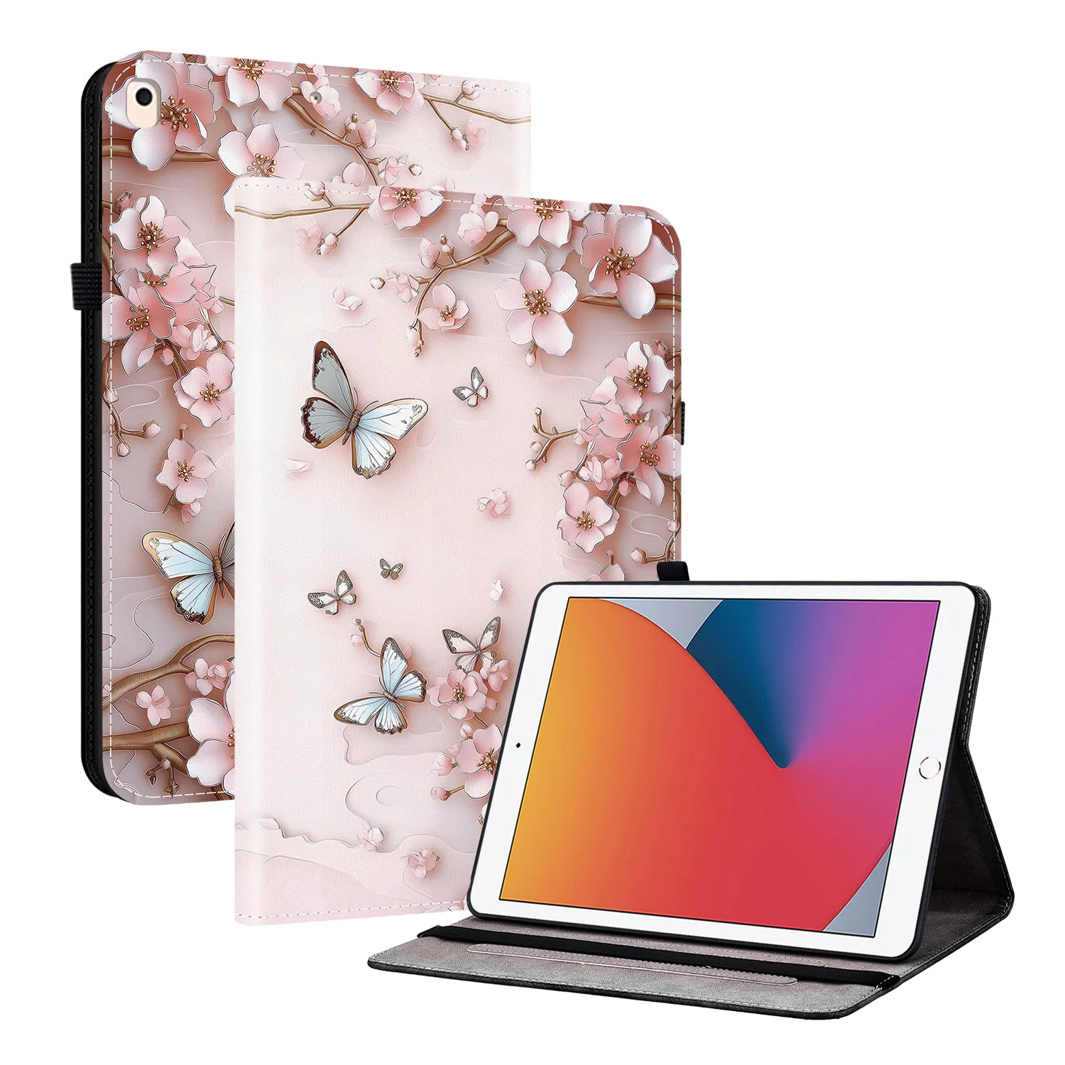 

Adjustable Stand Case Universal for iPad 10.2 inch 7th 8th 9th Gen Air 3 10.5 2019 TPU Back Cover Luxury Painted With Card Slots