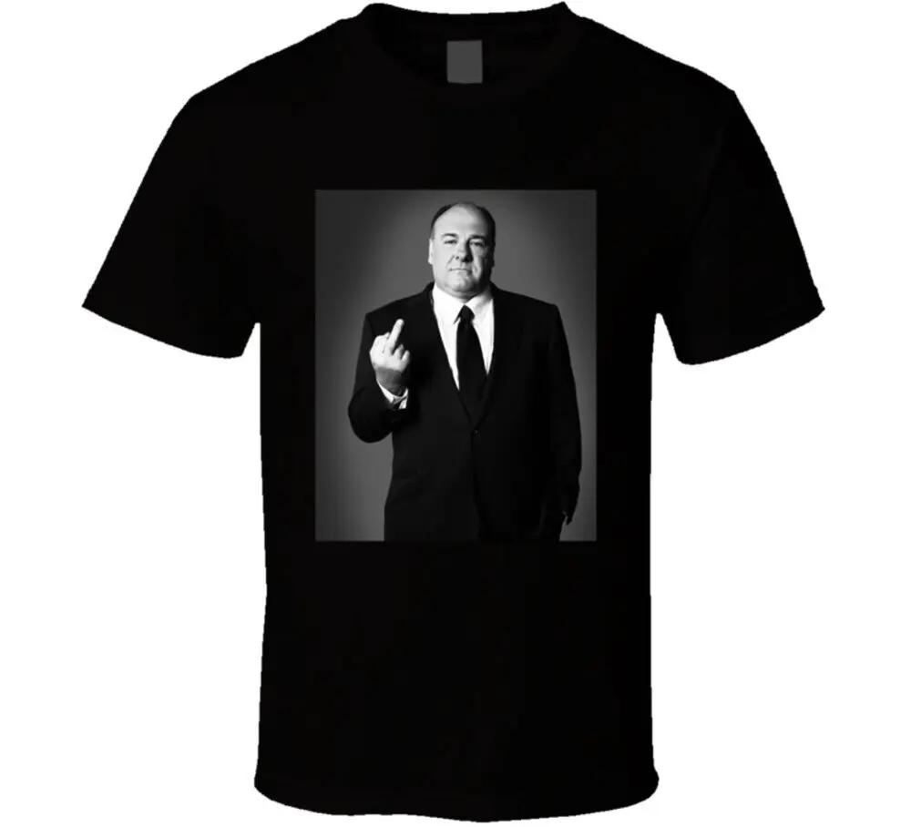 James Gandolfini Middle Finger Sopranos Fan T Shirt  Tees Cotton Luxury brand vintage oversized