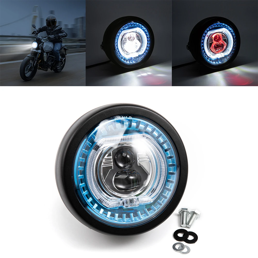 

Universal 6.5 Inch LED Motorcycle Headlight 6.5" Round Led Head Light For Harley Sportster Cafe Racer Honda Yamaha Suzuki Custom