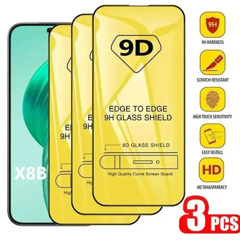 

3PCS 9D Tempered For Honor 400 Lite 300Pro 200Smart X9 X8 X7 X6 X70i X60GT Protector Clear Screen Protective Glass