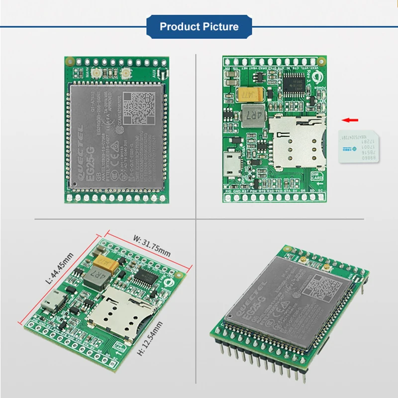 Original EG25 Series Double-row needle Core Board LTE CAT4 Module Support GNSS EG25GGC Breakout Kit EG25GGC-128-SGNS Global band