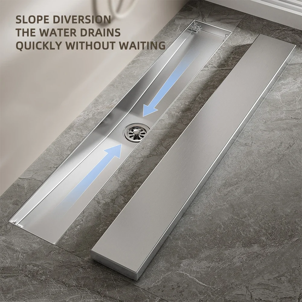 Shower Floor Drain with Drainage Slope,stainless Steel Invisible Floor Drain,deodorant Bathroom Drainage Hair Catcher