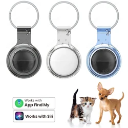 Mini Pet GPS Tracker Only Compatible with iOS Find My APP Dog Cat Locator Smart Tag with Key Chain Waterproof Protective Case