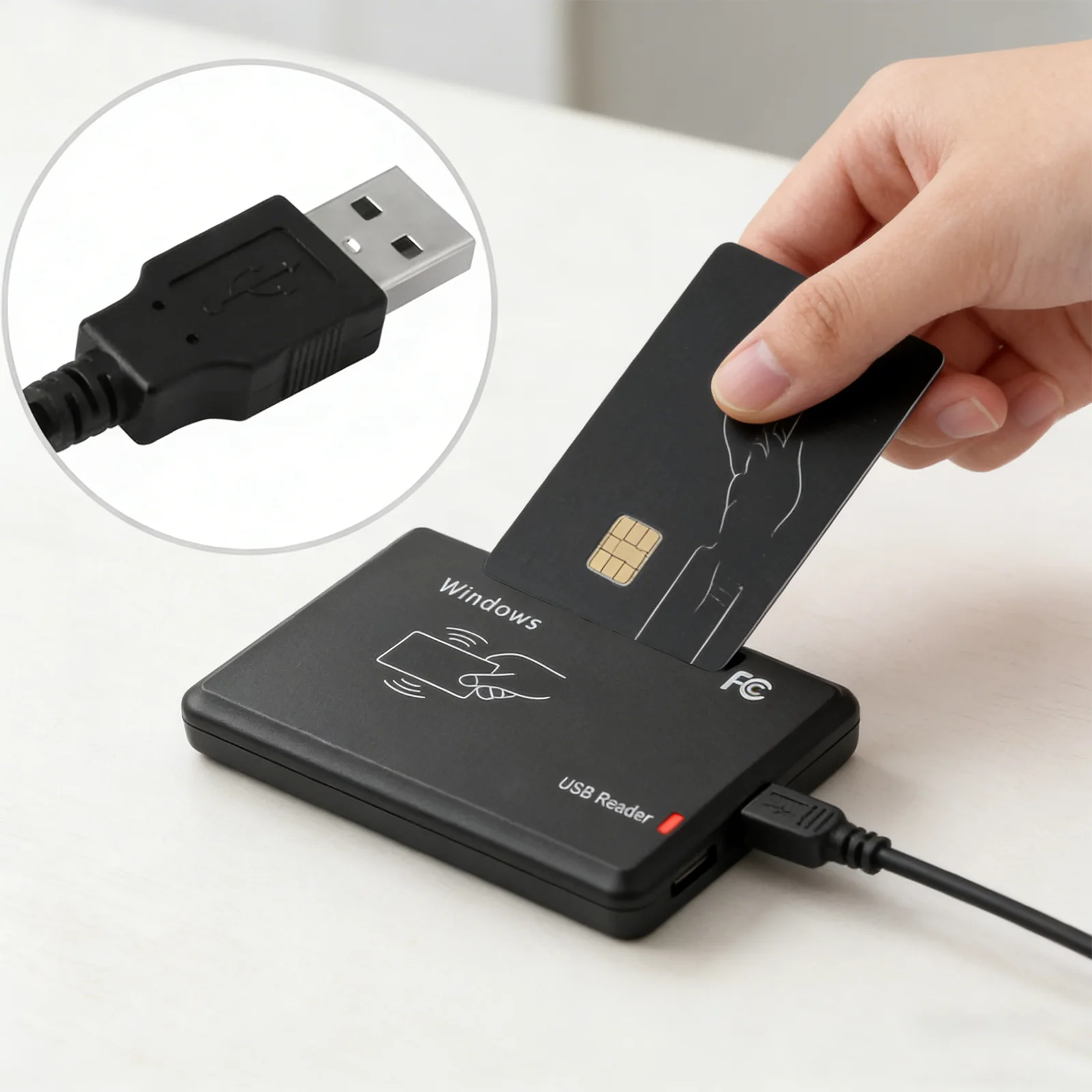 RFID Reader Contactless IC Card Reader Writer with USB Interface 13.56MHz ID IC Dual Frequency Control Encrypted Programmer