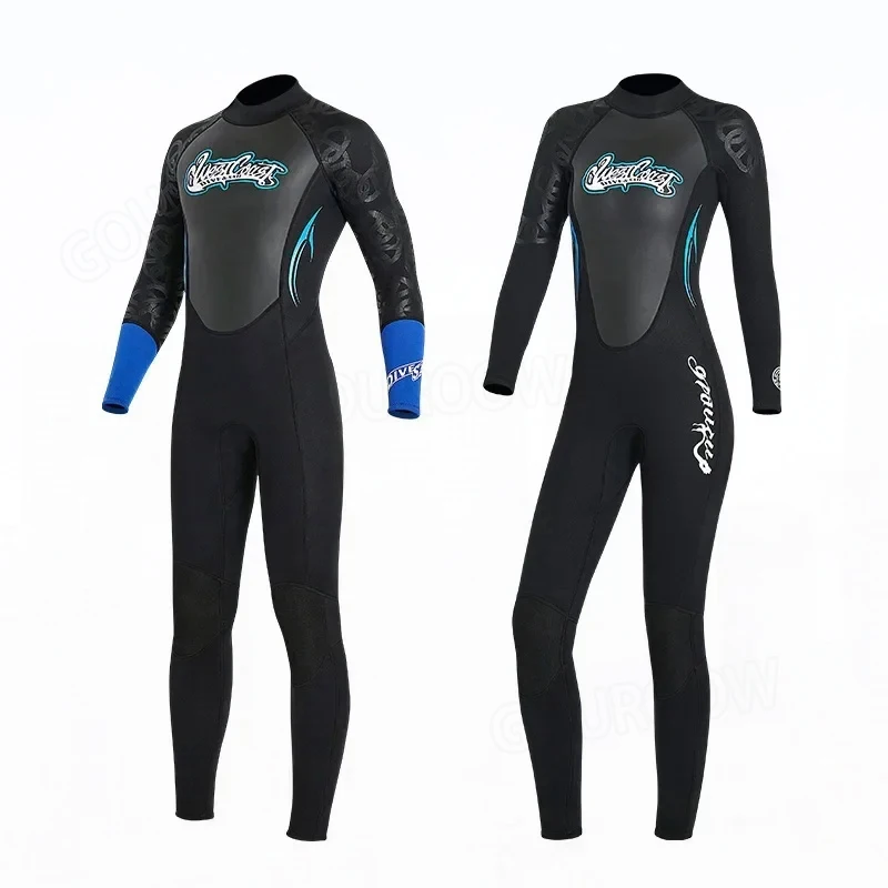 

3MM Wetsuit Neoprene Warm Swimming Diving Suit Long Sleeves Deep Snorkeling Men LadiesOne-piece Surfing Suit