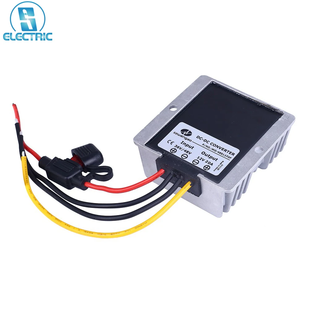 IP68 Power Supply Step Down Module Voltage Stabilizer Regulator Converter 20A DC 36V 48V to 12V 20V 240W Waterproof