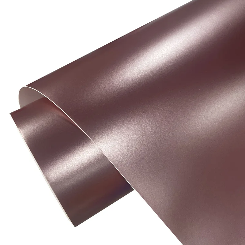 Premium Chrome Satin Rose Gold Vinyl Wrap Roll with Air Release Self Adhesive Decal Car Wrapping Film