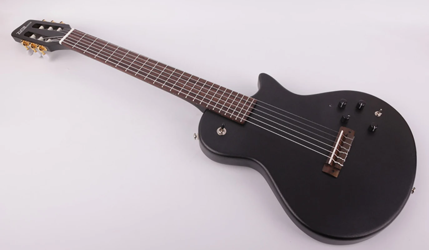 

Electric classical classic guitar Silent nylon string travel portable built in effect
