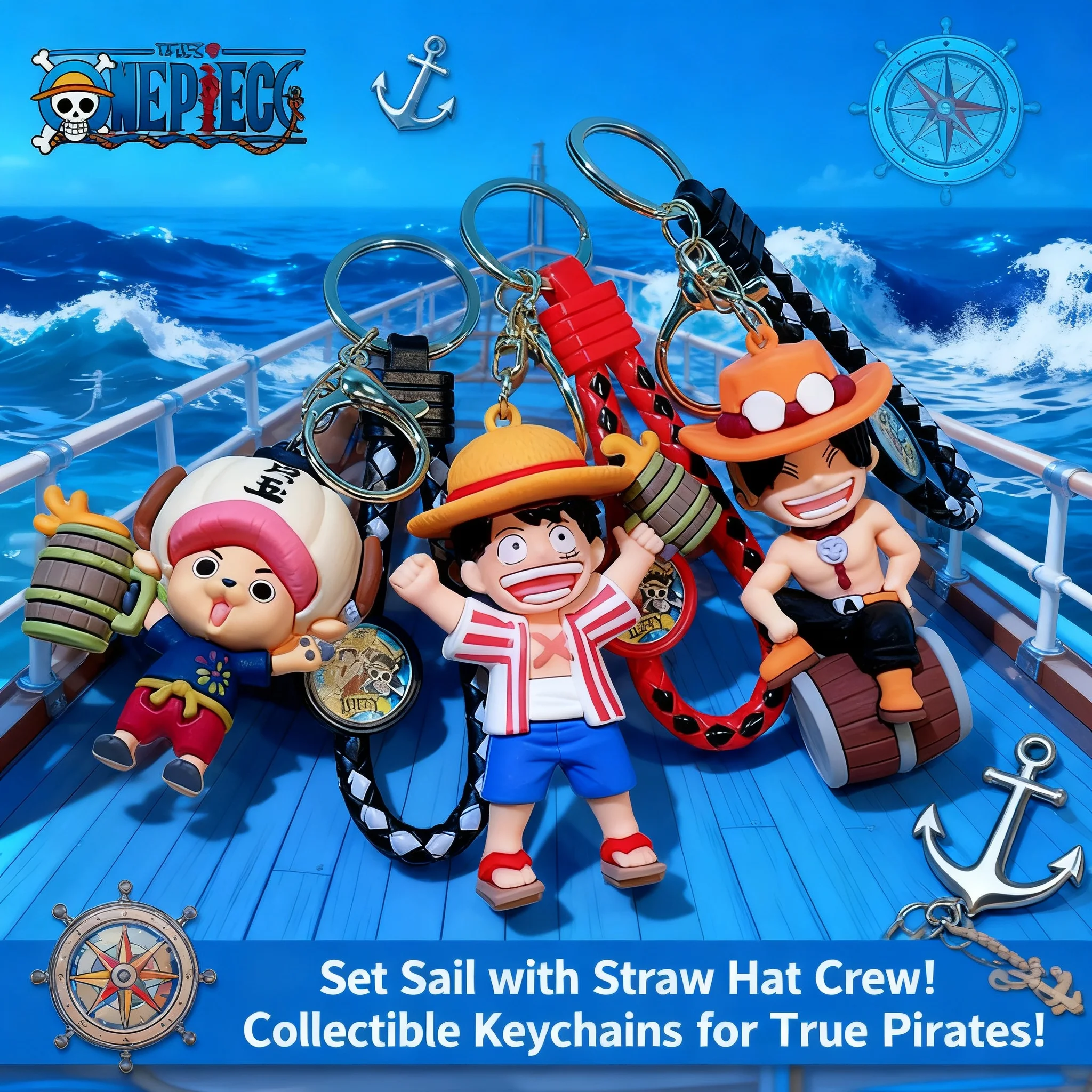 

Брелок для ключей One Piece: милые парные брелки для мужчин и женщин, для автомобиля, рюкзака, с Луффи и Сабо, из смолы, подарки на день рождения
