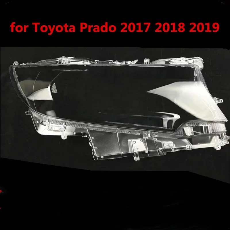 HTTCY لتويوتا برادو 2017 2018 2019 الجانب الأيمن سيارة غطاء المصباح رئيس ضوء مصباح شفاف عاكس الضوء قذيفة زجاج عدسة #2