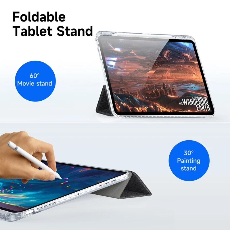 Juste de tablette pliable avec porte-stylo, étui en cuir Dux Ducis, TPU souple, dos transparent, sommeil intelligent et réveil, iPad Pro 11 ,13, 2024