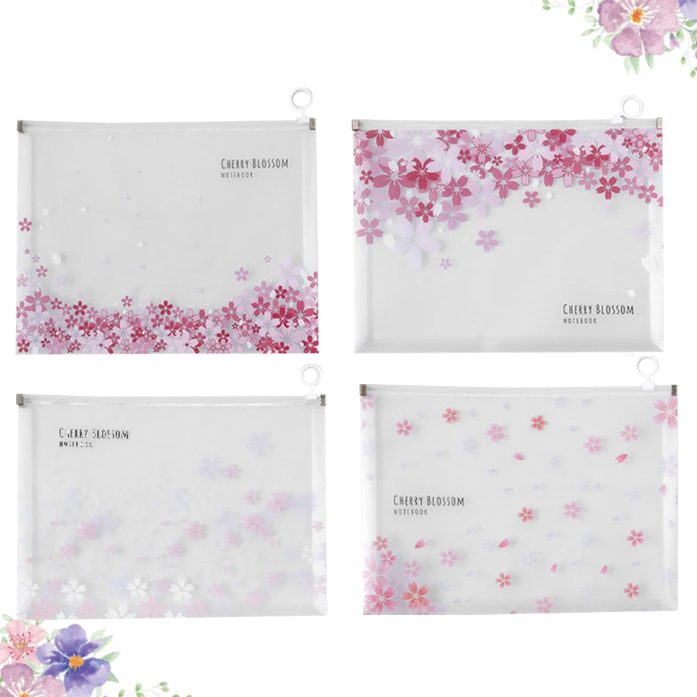 

Document Folder File Holder Information Bag Zip Transparent Pouch Paper Storage