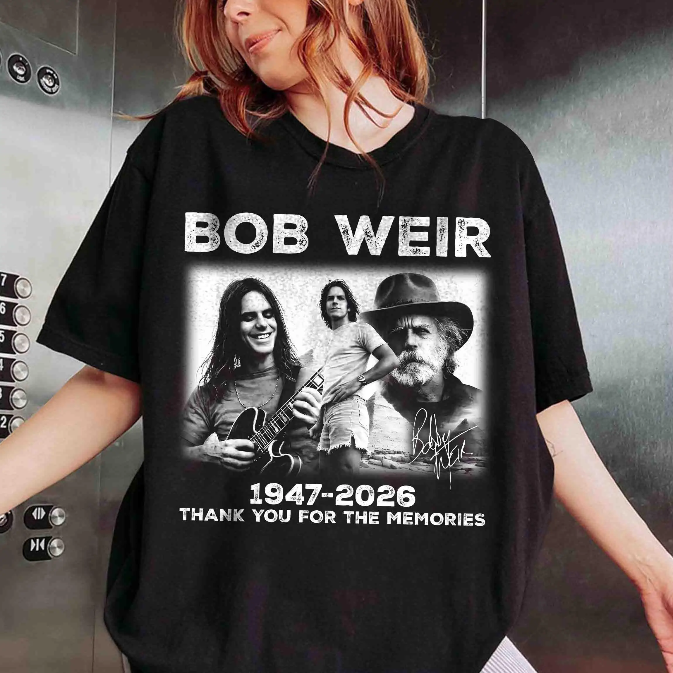 Camiseta Comfort Colors de Bob Weir con la frase 'Gracias por los recuerdos', camiseta para fanáticos de Grateful Dead, camiseta clásica con diseño de guitarra de banda de jam.