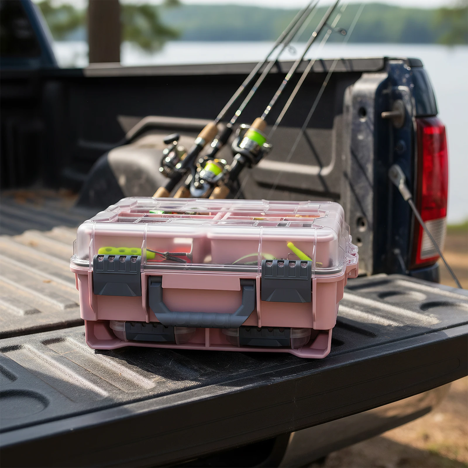 

Universal Fishing Tackle Box Removal Inside Design for Fishing Gifts (Pink)