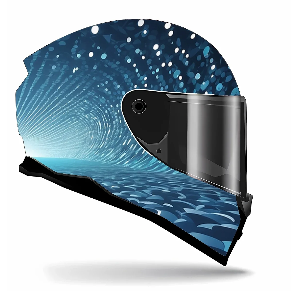 Abstract Depth Art Full Helmet Wrap Sticker Motorcycle Helmet Racing Graphic Decal Vinyl Wrap Helmet Decorative Sticker