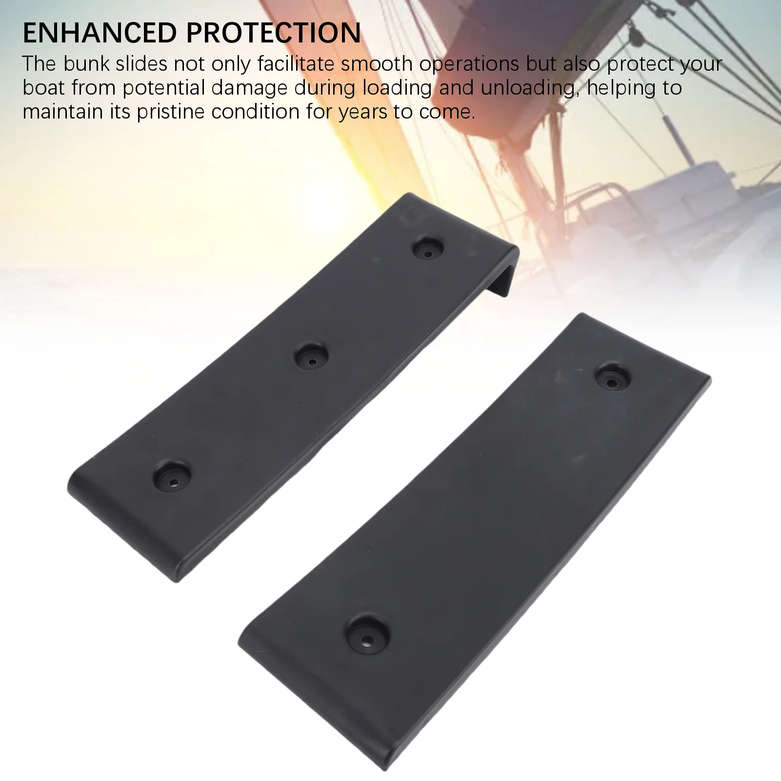 10 Piece Black Boat Trailer Bunk Slides Pads Easier Launching Loading 3 X 10in Reduces Friction for Almost Any Bunk Trailer