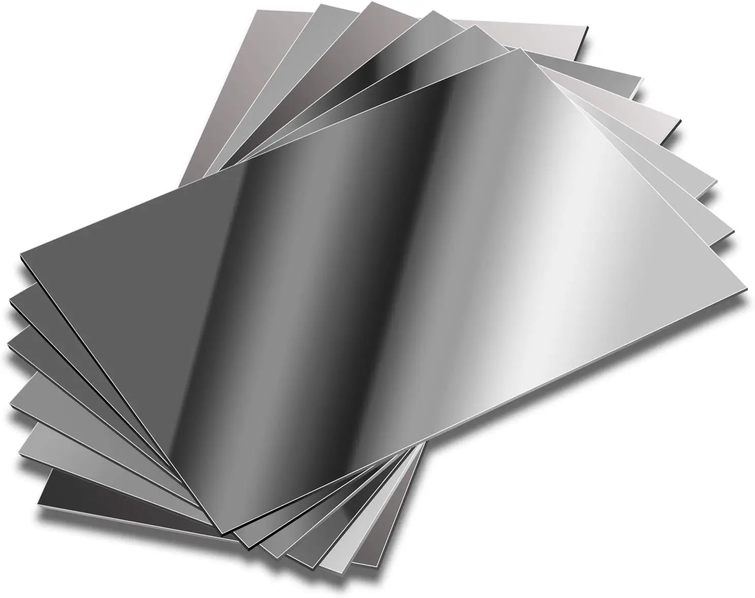 

6 Pack Flexible Plastic Mirror Sheets Self Adhesive Silver Tiles for Home or Classroom Decor