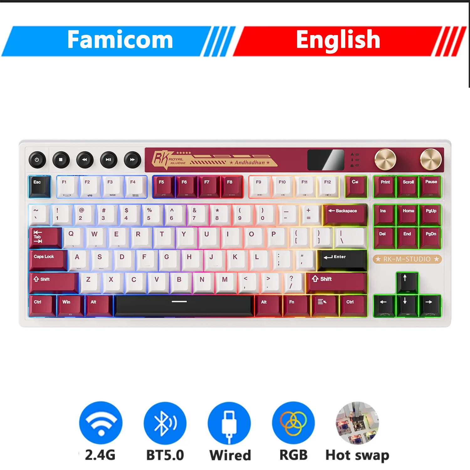RK  KLUDGE M87 RGBキーボード Amazon.in: Buy RK ROYAL KLUDGE Wireless Gaming Keyboard with