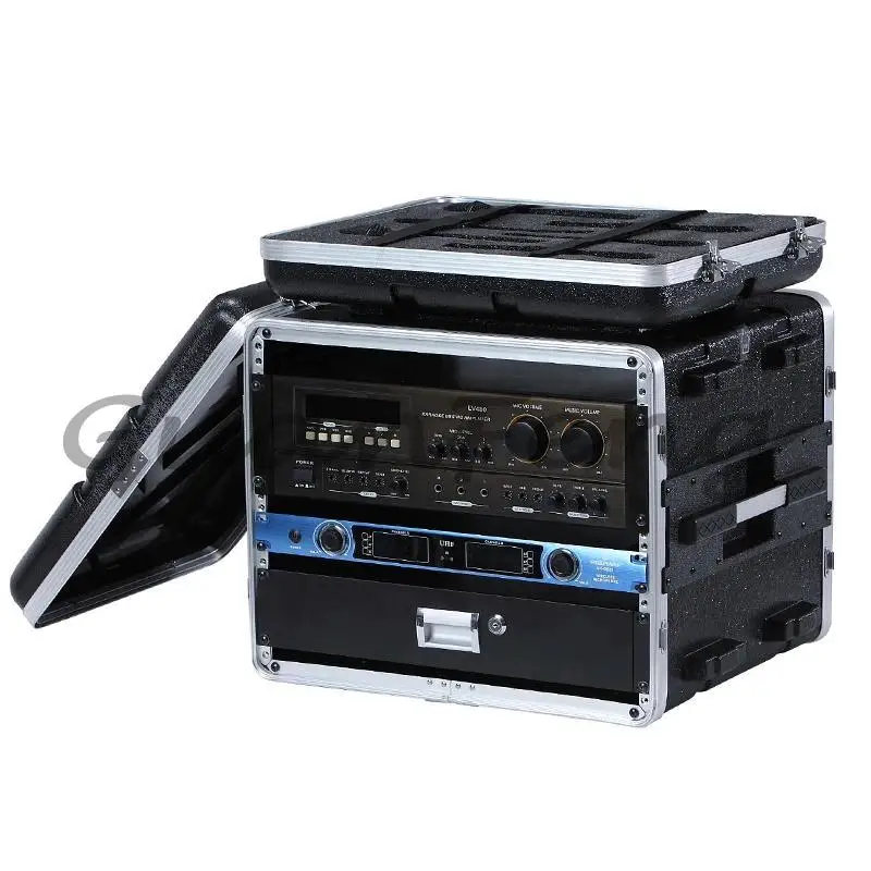 4U Portable Air Case Wireless Microphone Receiver Drawer 6U 8U Rack Cabinet Audio Power Amplifier Storage Chassis
