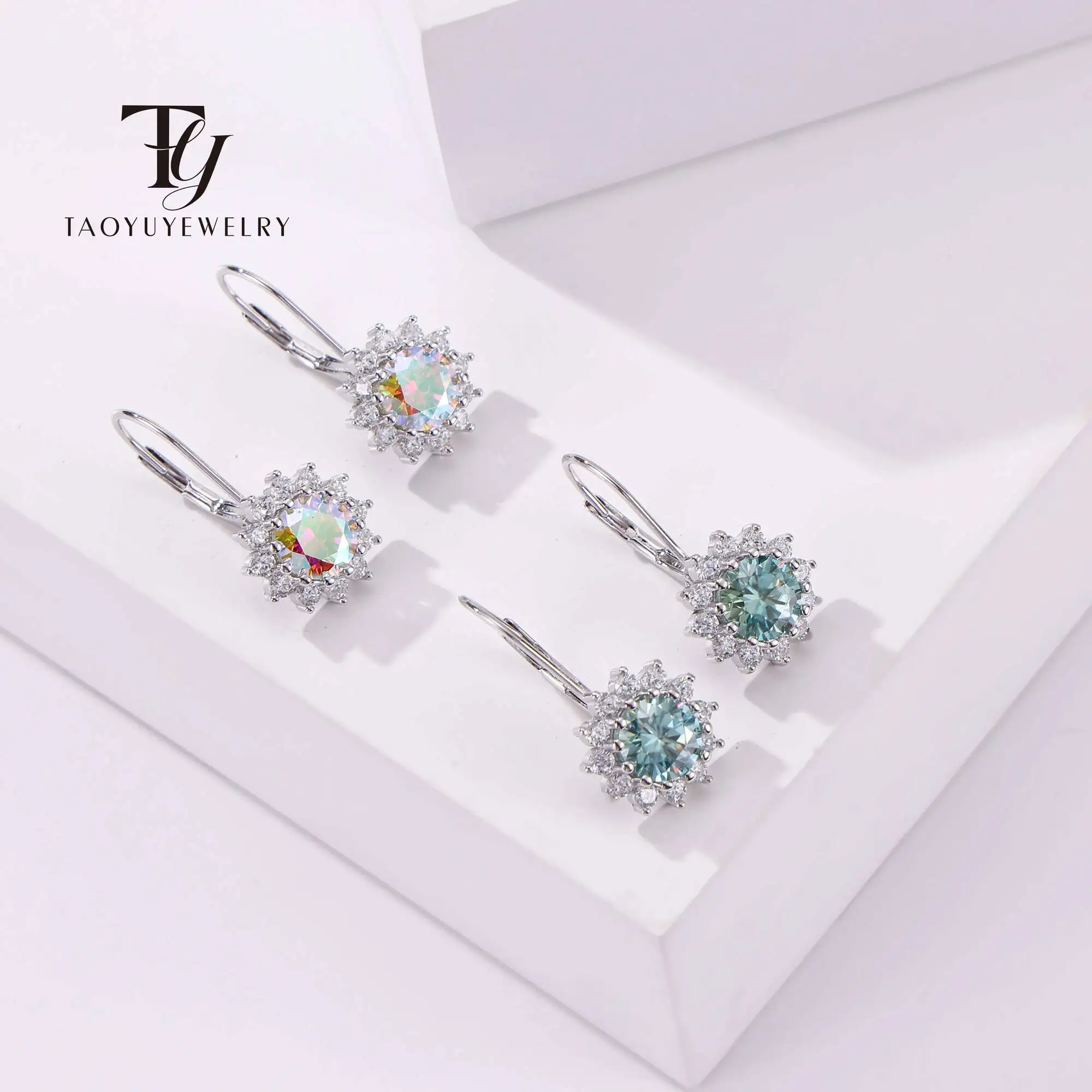 

Classic 1carat Moissanite Drop Earrings For Charm Lady 925 Sterling Silver Dainty Hoop Dangle Earring Fine Jewelry Dating Gift