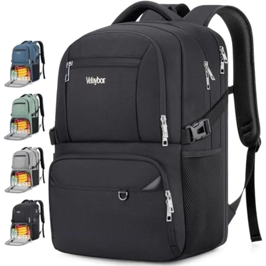 Insulated Lunch Backpack Fit 17" Laptop Work Backpack with Lunch Box and USB Charging Port for Men and Women Water Resistant Co