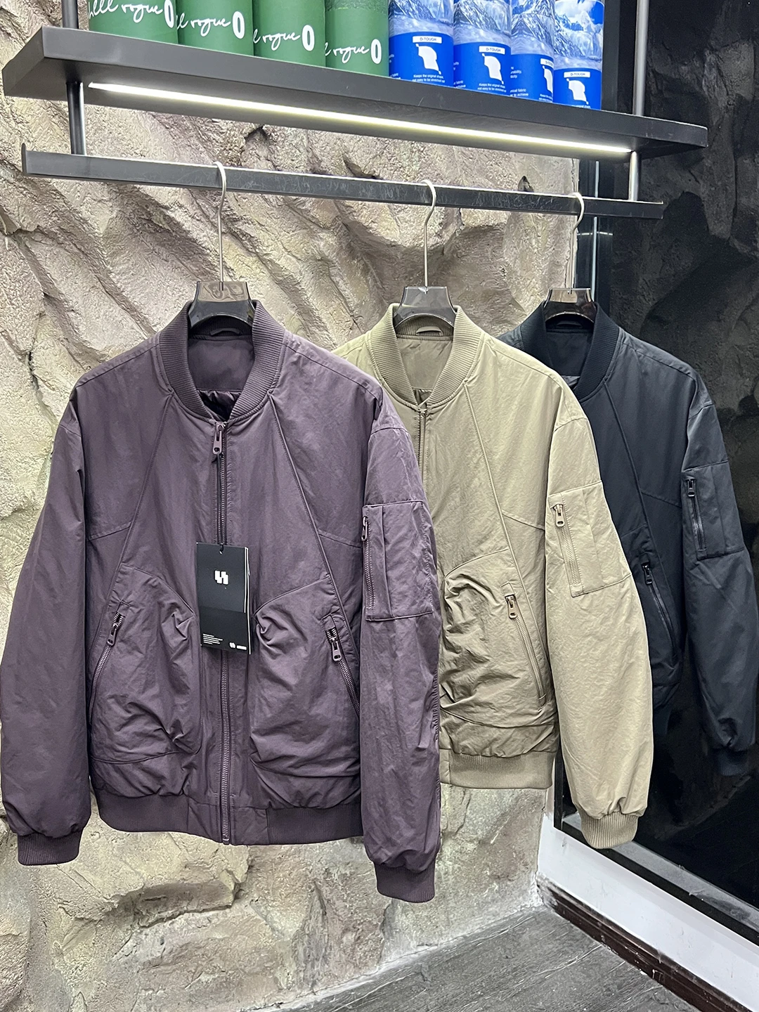 Klassieke Retro MA Heren Faionable Baseball Kraag Pilot Down Jaet 85Du Down Thiened Polyester Vezel Rits Decoratie