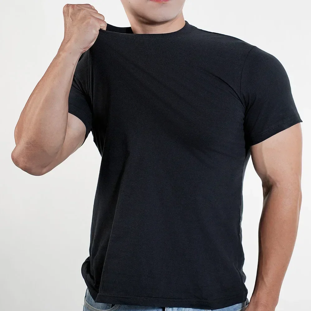 Men T shirts Polyester Thin Short-sleeve Tee Fitness Muscle Joggers Bodybuilding Quick Dry tshirt Male Gym Clothes Oversize tops