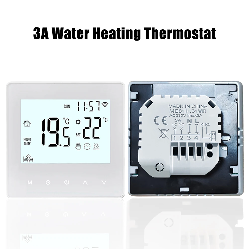 Smart Tuya WiFi Thermostat 3A/16A Digital Programmable Underfloor Heating Temperature Controller Intelligent Wall Thermostat