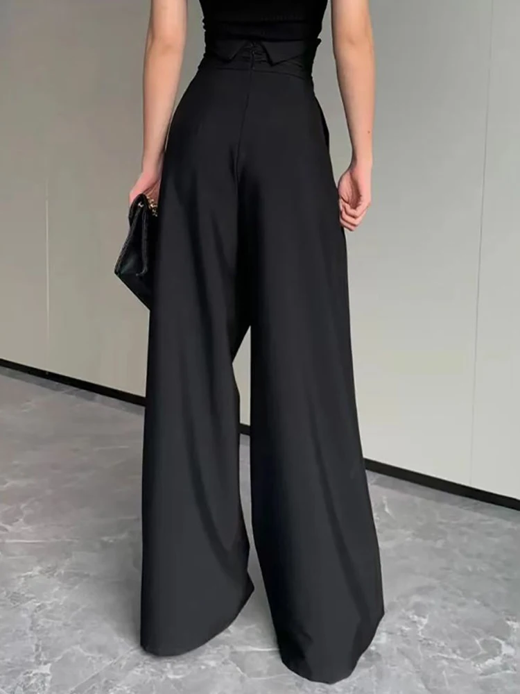 Zoki Schwarz Anzug Breite Bein Hosen Frauen Koreanische Casual Hohe Taille Retro Hosen Lose Elegante Weibliche Herbst Vintage Elegante Hosen Neue