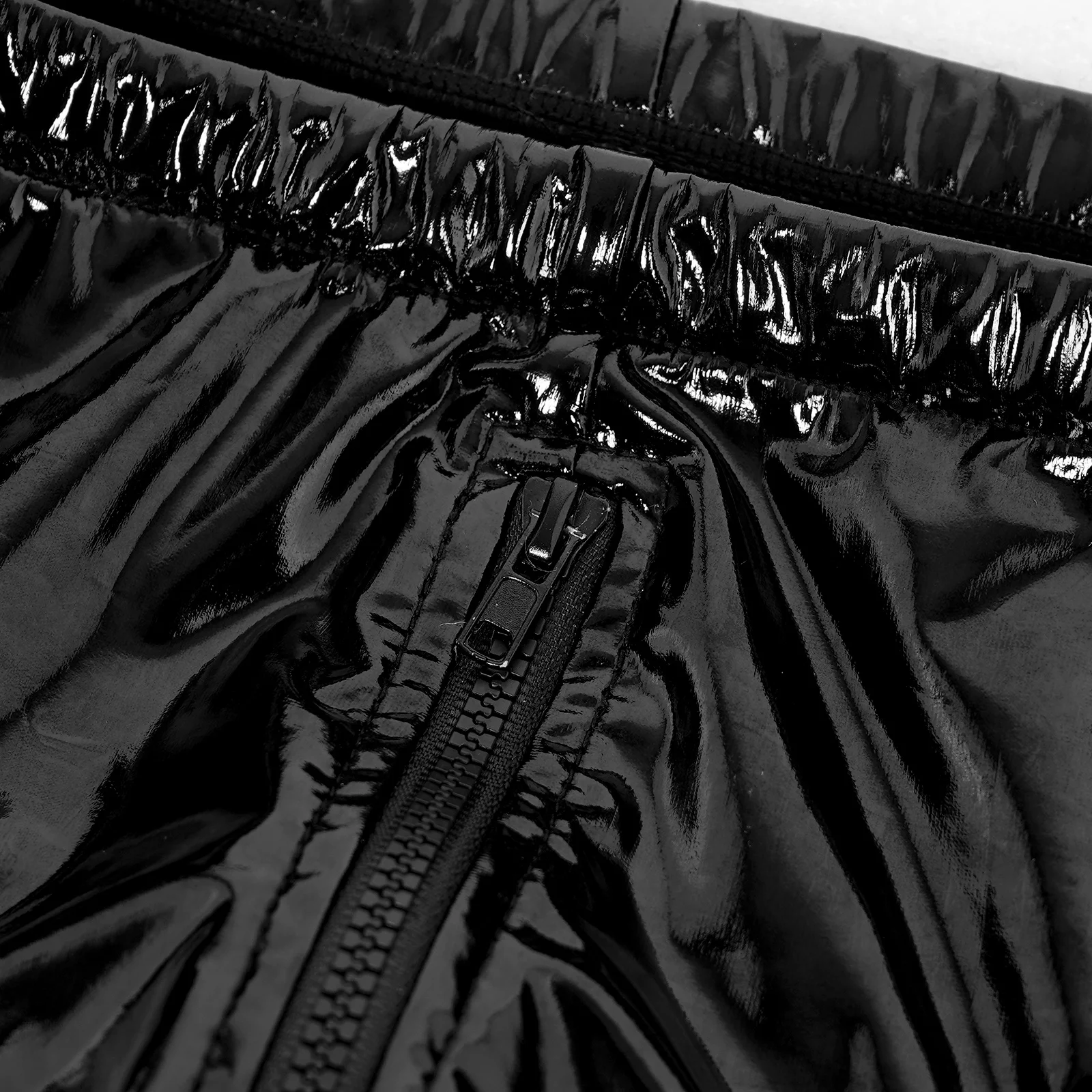 Mens Patent Leather Panties Wet Look Bulge Pouch Boxer Briefs Metallic Shiny Swimwear Latex Underpants Underwear Clubwear