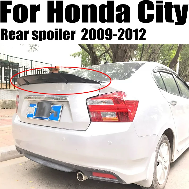 

For 2009 2010 2011 2012 Honda City 100% Real Carbon Fiber Highquality Rear Spoiler Trunk Lid Diffuser R Styl