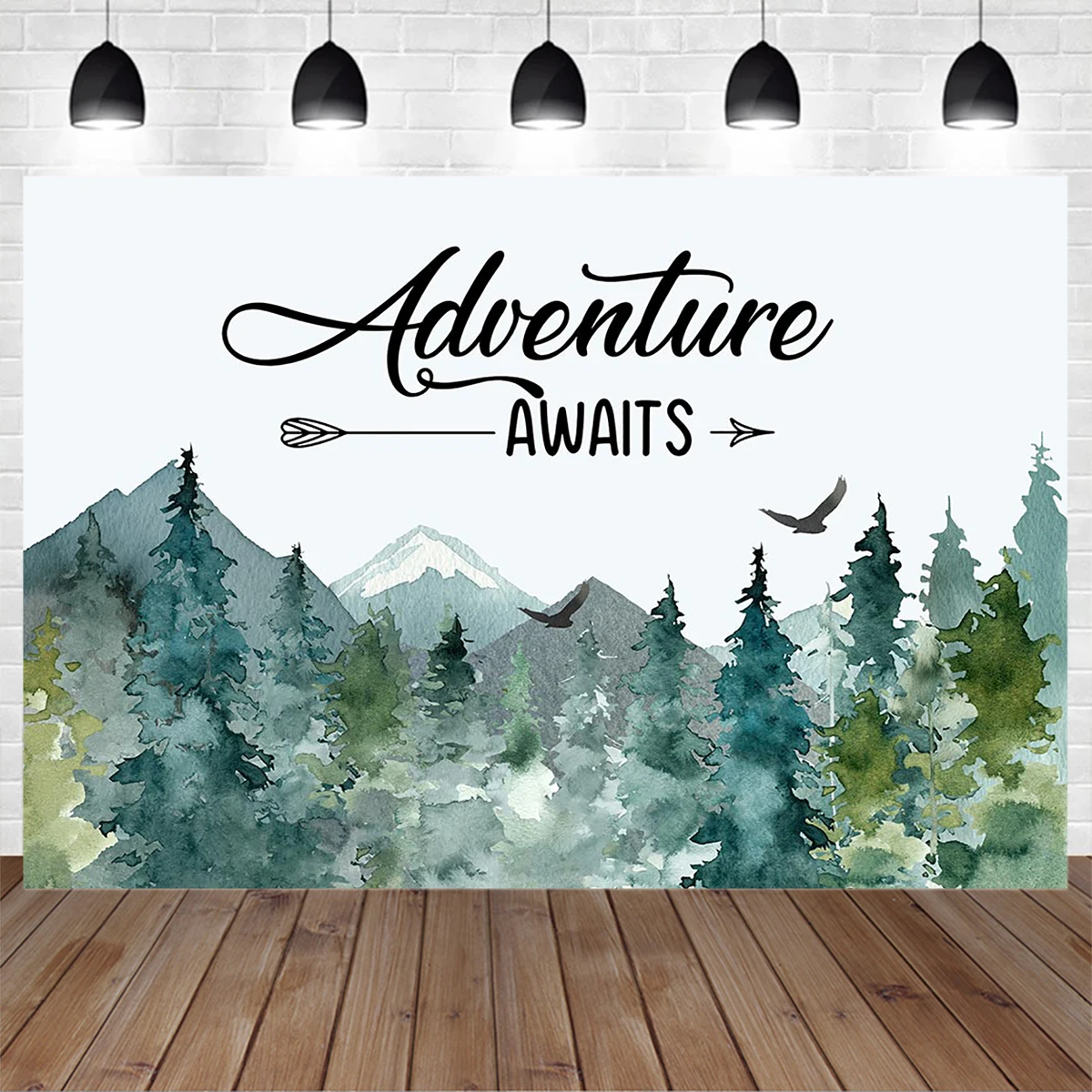 

Wonderland Pine Forest Newborn Adventure Birthday Backdrop Banner Mountain Sky Star Background Baby Shower Photobooth Studio