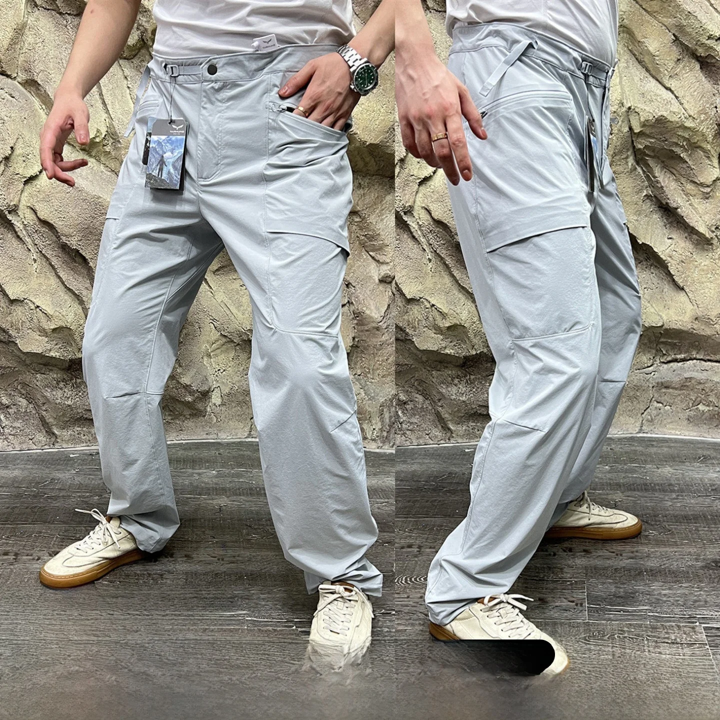 

Outdoor Softell Casual Pants Men's Anti-scratch Waterproof Qui-drng Straight Leg Elastic Waist Busin Casual Spring S...