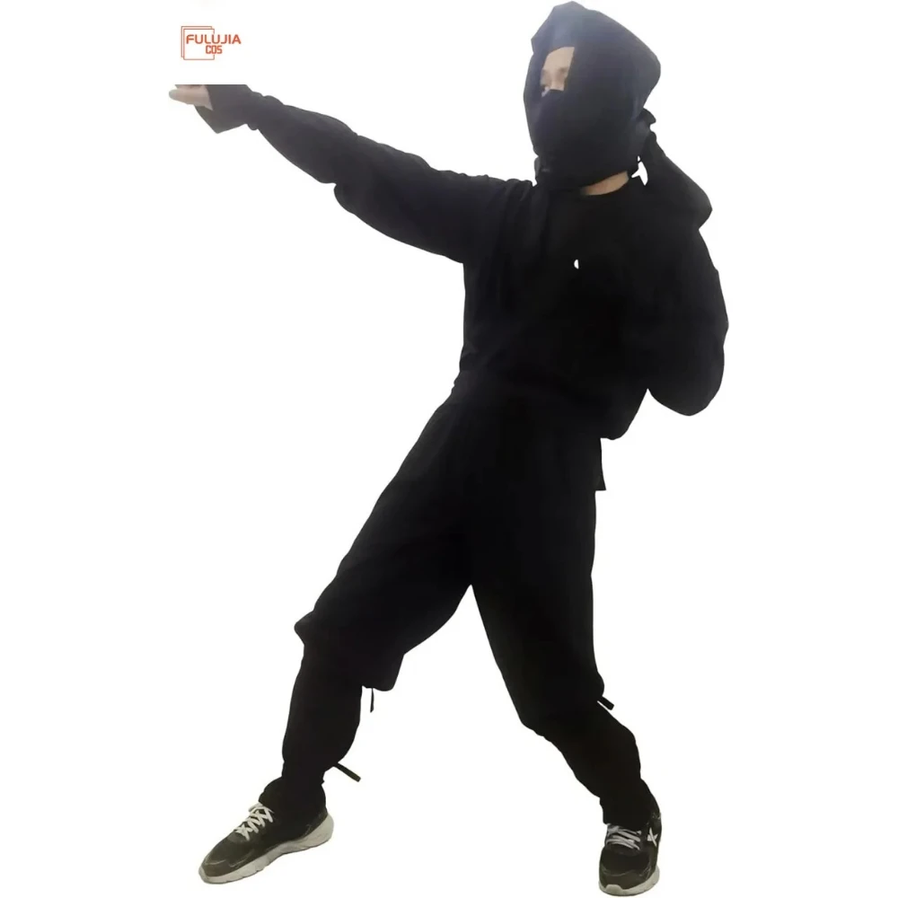 Men's Black Samurai Costume Suit Ninja Cosplay Costume for Adult Halloween - Image 4