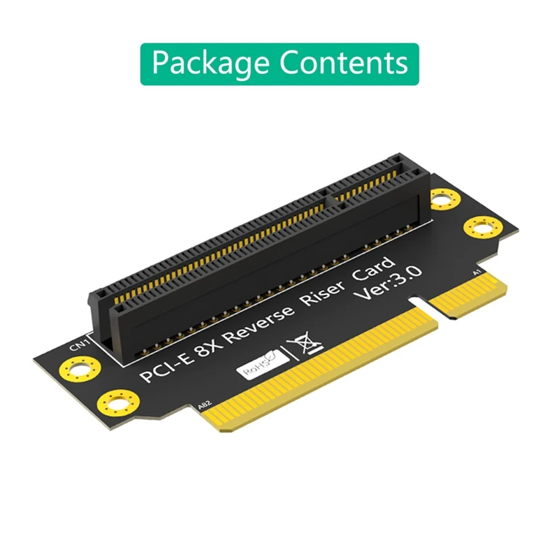 A35Q-PCI-E 8X 3.0 90 Degree Reverse Male To Female Riser Card For 2U Server (Installation Direction Towards CPU)