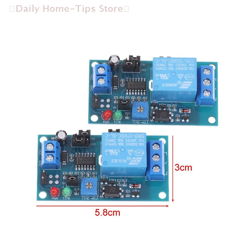 1Pc 2025 New Adjustable Time Delay Relay Module 5V/12V DC Turn On /Delay Turn Off Relay Switch Module With Timer Relays Board