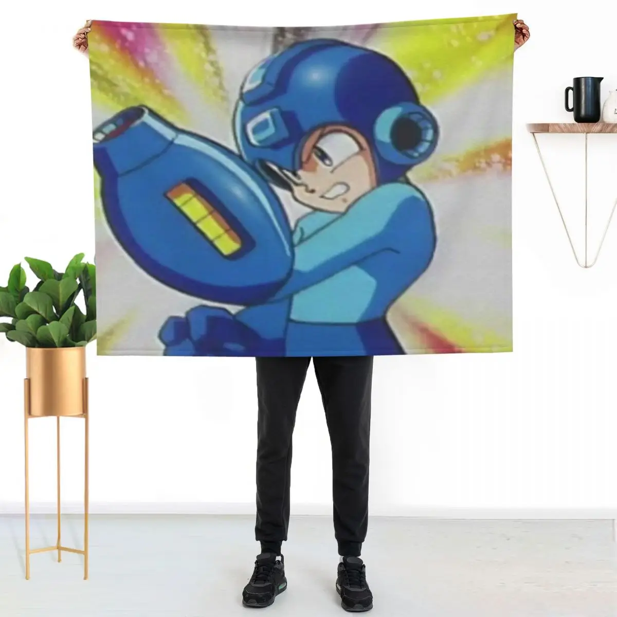 

Mega Man 8 Intro Throw Blanket Travel Size Cozy Blanket for Plane Train