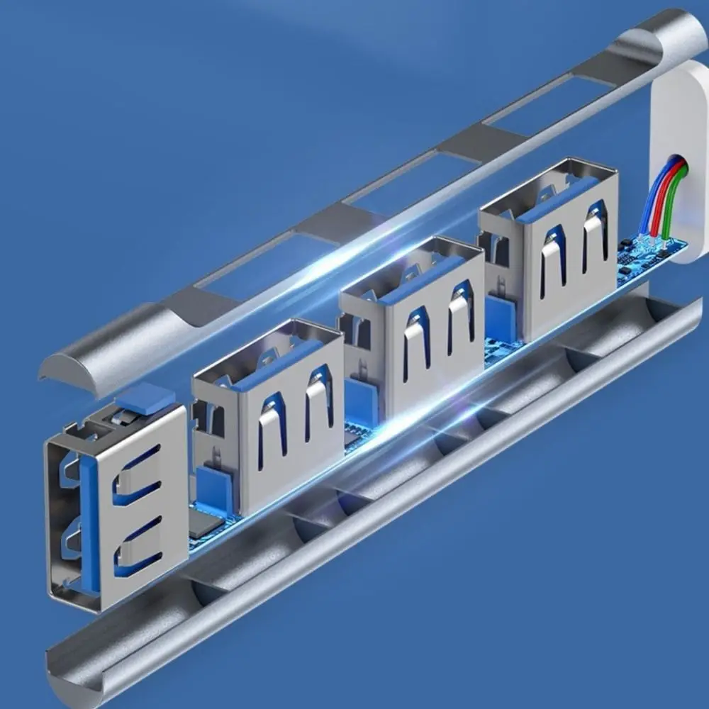 4포트 USB 3.0 허브 OTG 고속 타입 C 스플리터 안정적인 멀티포트 USB&타입-C 어댑터 PC 컴퓨터 액세서리 게임 플레이어용