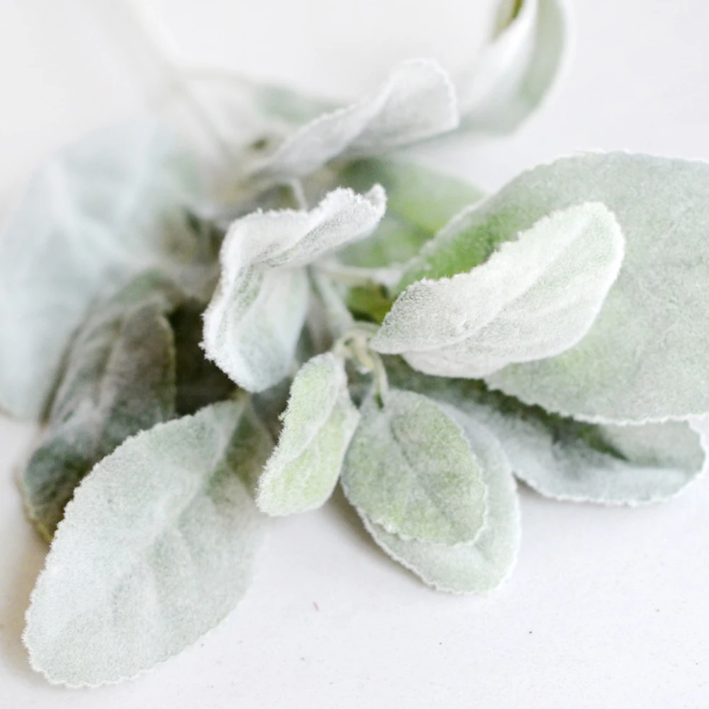 

5pcs Artificial Leaves Lifelike Simulation Decorative Rabbit Ear Plants Home Office Wedding Flower Arrangement
